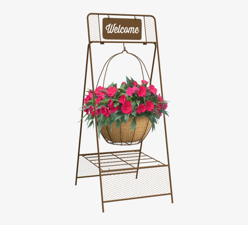 Panacea 40 In. Welcome Hanging Basket & Plant Stand, transparent png download