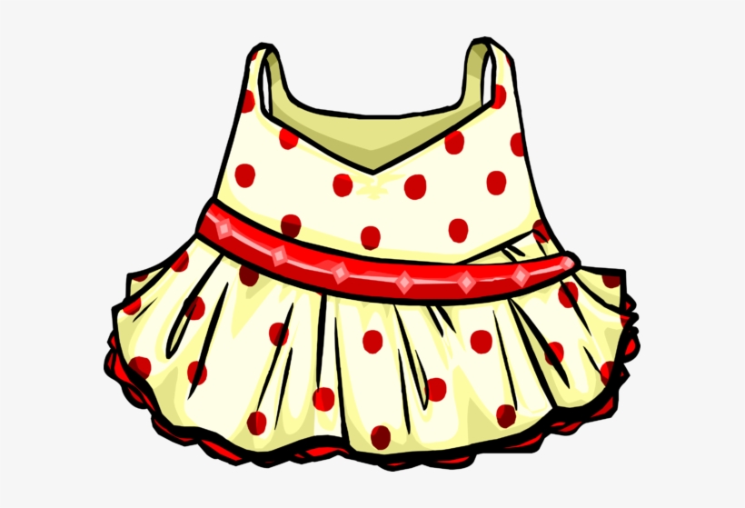 Red Polka Dot Dress Icon - Club Penguin, transparent png download