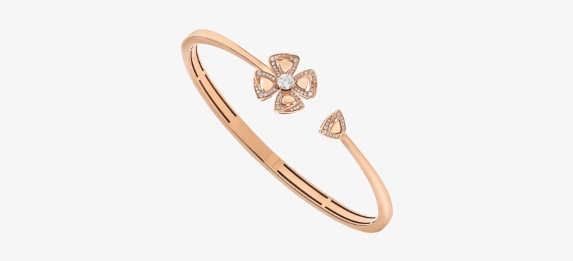 Fiorever 18 Kt Rose Gold Bracelet Set With A Central - Bangle, transparent png download