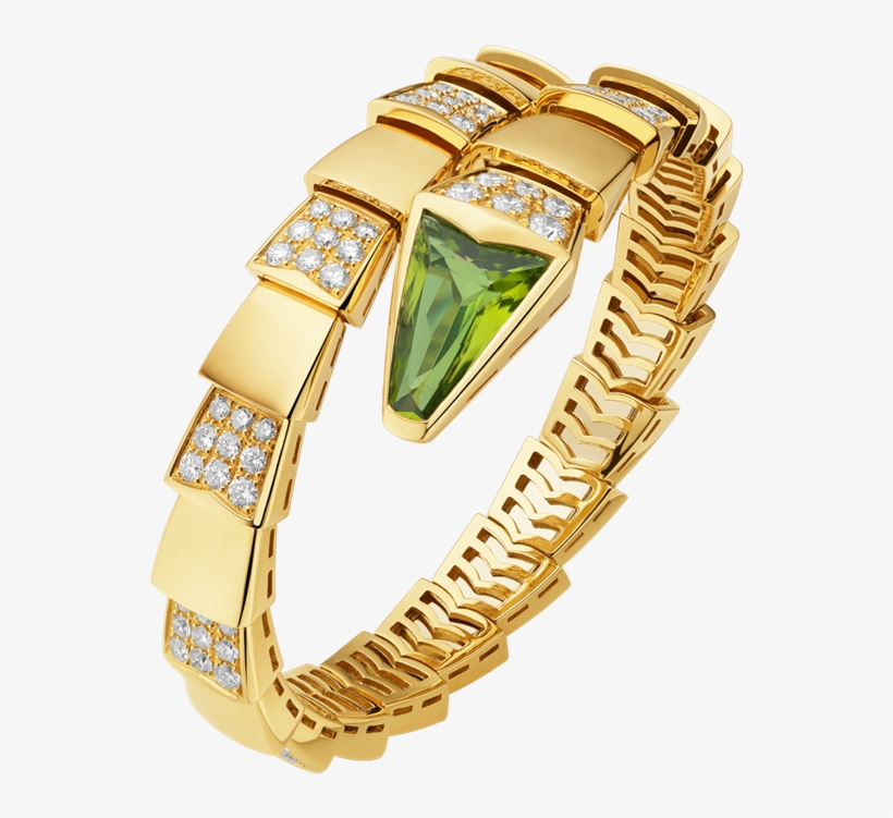 Luxury Bvlgari Serpenti Bracelet Yellow Gold With Peridot - Bvlgari Bracelet Serpenti, transparent png download
