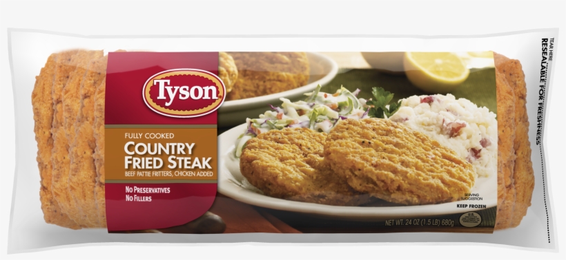 Fully Cooked, Country Fried, Beef Steak Fritters - Tyson Country Fried Steak, transparent png download
