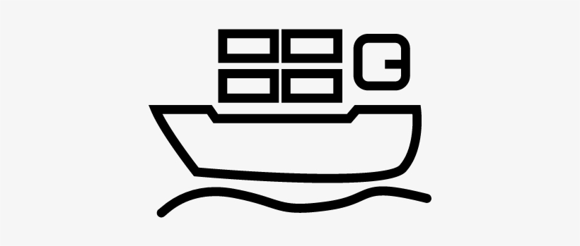 Cargo Ship With Containers Travelling By The Sea Vector - Icon Kapal Laut Png, transparent png download