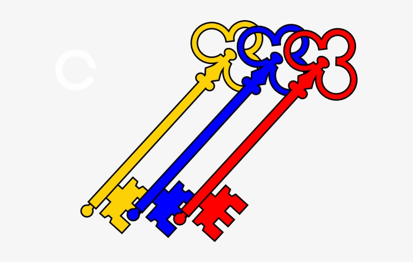 Llaves Tricolor 1 Clip Art - Key, transparent png download