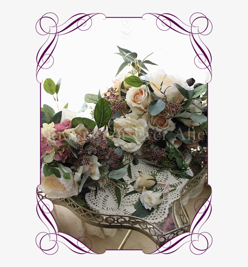 Cascading Bridal Silk Artificial Posy Bouquet - Native Austrlian Boutinnierre, transparent png download