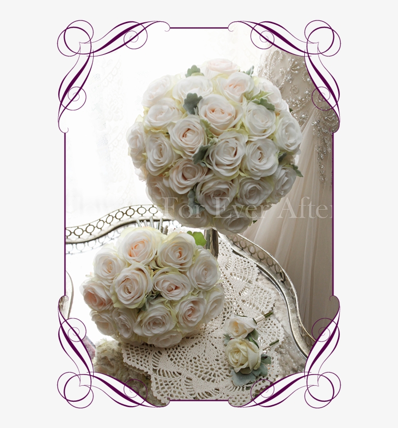 Ivory And Blush Silk Artificial Roses In A Class Romantic - Melbourne, transparent png download