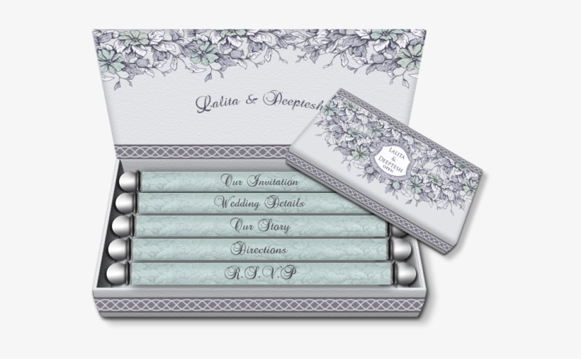 Sea Green & Silver Box Email Wedding Invitation - Latest Wedding Card Styles, transparent png download