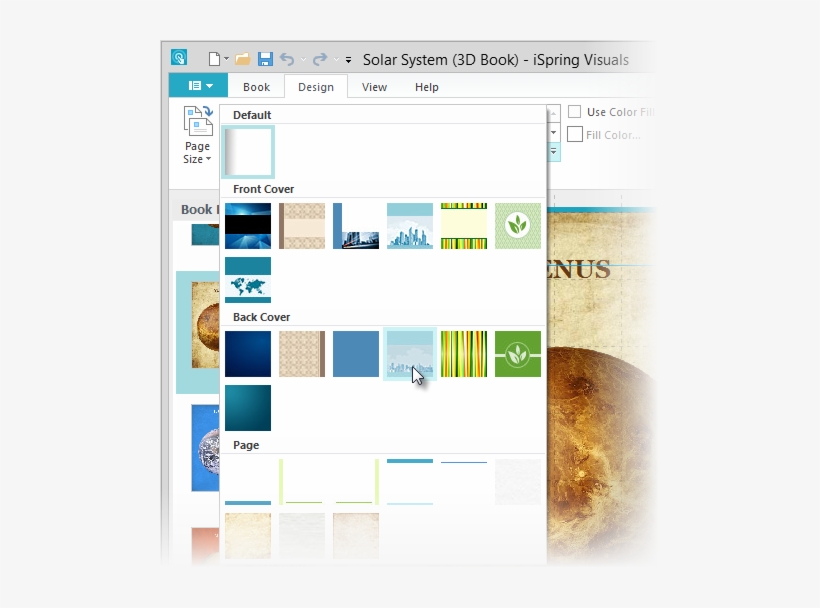 Click The Page Backgrounds Button On The Toolbar - Flip Book, transparent png download