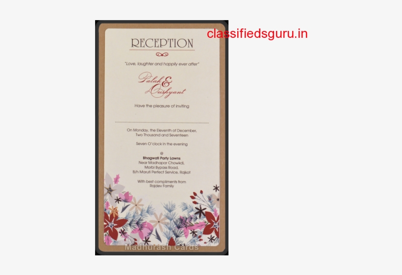 Indian Wedding Cards - Garden Roses, transparent png download