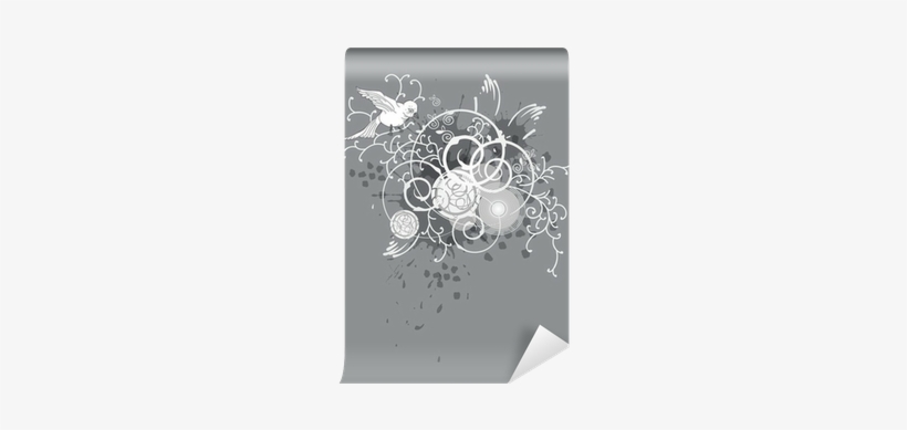 Vector Bouguet Of Fantasy Flowers, Swirls And A White - Drawing, transparent png download