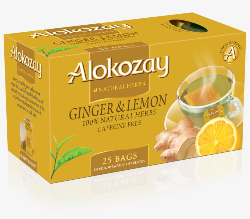 Ginger Lemon Tea - Alokozay Ginger And Lemon Tea, transparent png download
