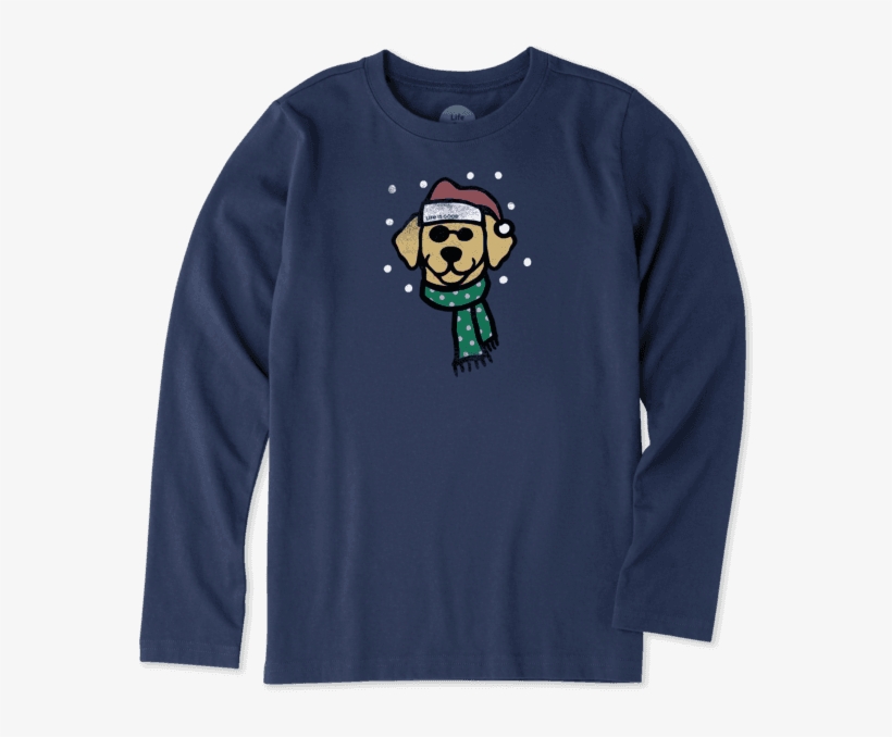 Boys Holiday Dog Boys Long Sleeve Crusher Tee - Sweatshirt, transparent png download