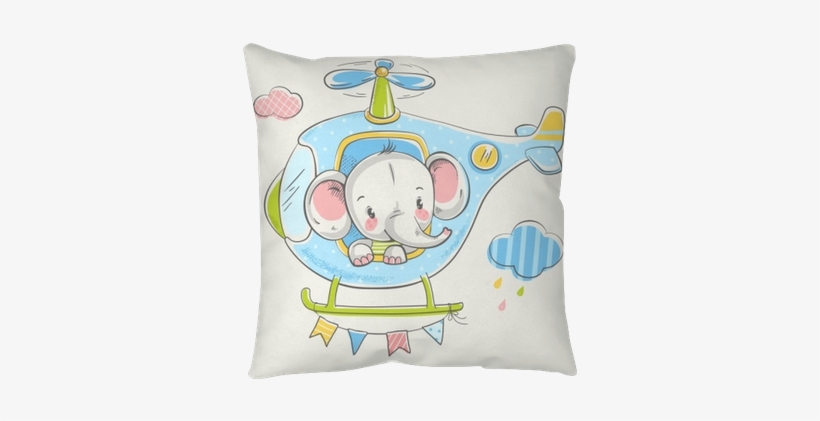Can Be Used For Baby T-shirt Print, Fashion Print Design, - Elefante No Helicóptero, transparent png download