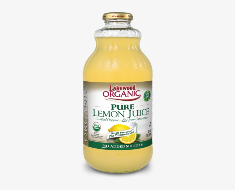 Lakewood Organic Pure Lemon Juice, 32 Ounce Lakewood - Lakewood Lemon And Lime Juice, transparent png download