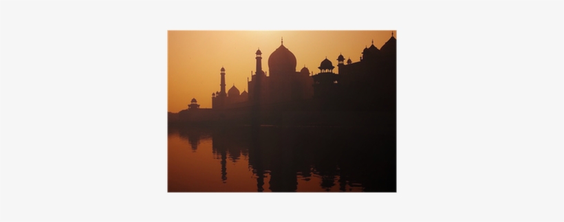 Sunset Silhouette Of A Grand Taj Mahal Poster • Pixers® - Bajo El Cielo De Meerut (selección Landscape) [book], transparent png download
