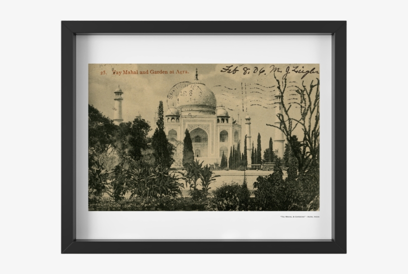 Vintage 1906 Taj Mahal And Gardens - Taj Mahal, transparent png download