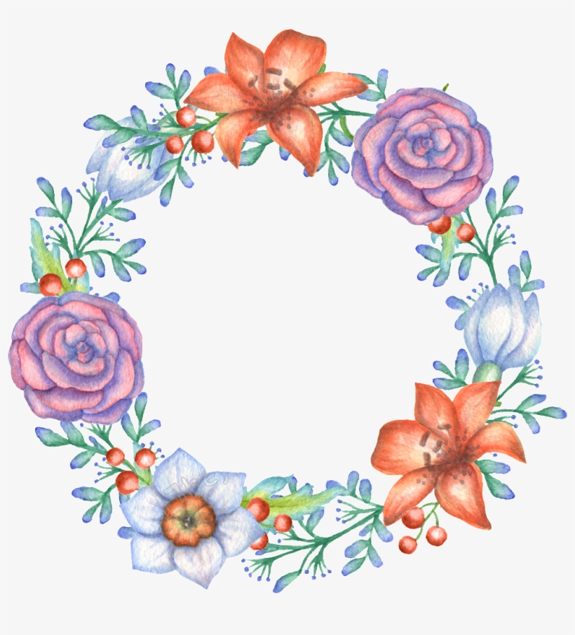 Hand Painted Flowers And Decoration - Flower, transparent png download