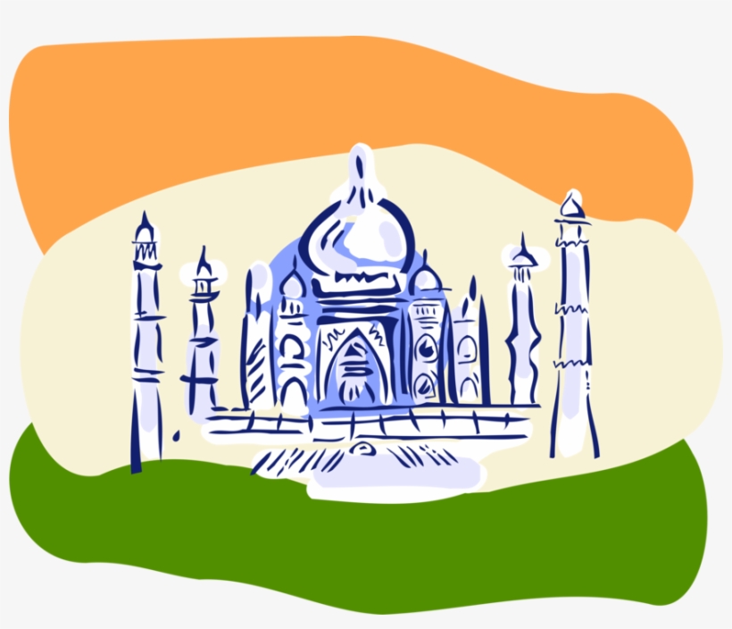 Clip Free Download India Vector Illustrator - Taj Mahal, transparent png download