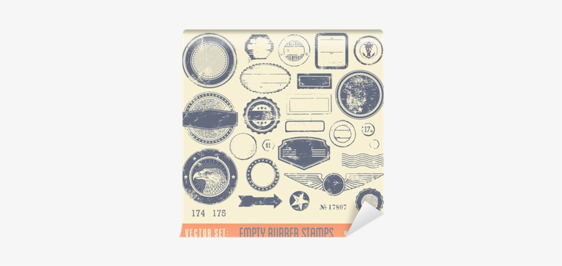 Empty Rubber Stamps With Copyspace For Your Text Wall - Rubber Stamp, transparent png download