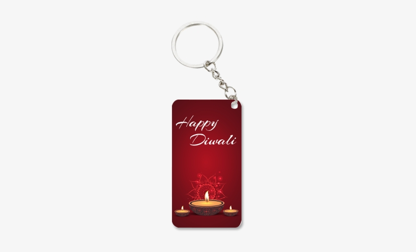 Dark Red Diwali Small Rectangle Key Chain - Red, transparent png download