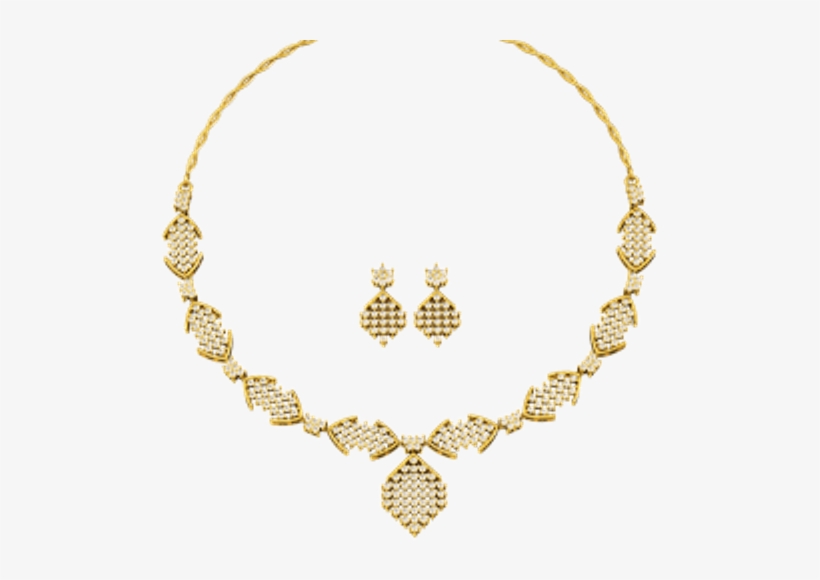 Diamond Necklace Ncaa009 - Gold Diamond Necklace Png, transparent png download