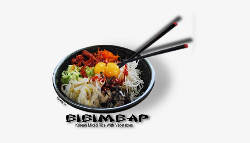 A Mixture Of Rice, Meats, Vegetables, Mushrooms And - Bibimbap, transparent png download