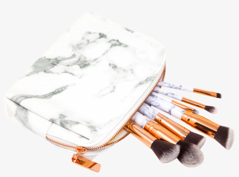 Zoe Ayla 7 Piece Marble Effect Make Up Brush Set With - Shop4 - Ipad 9.7 (2017) Hoes - Book Cover Marmer Wit, transparent png download