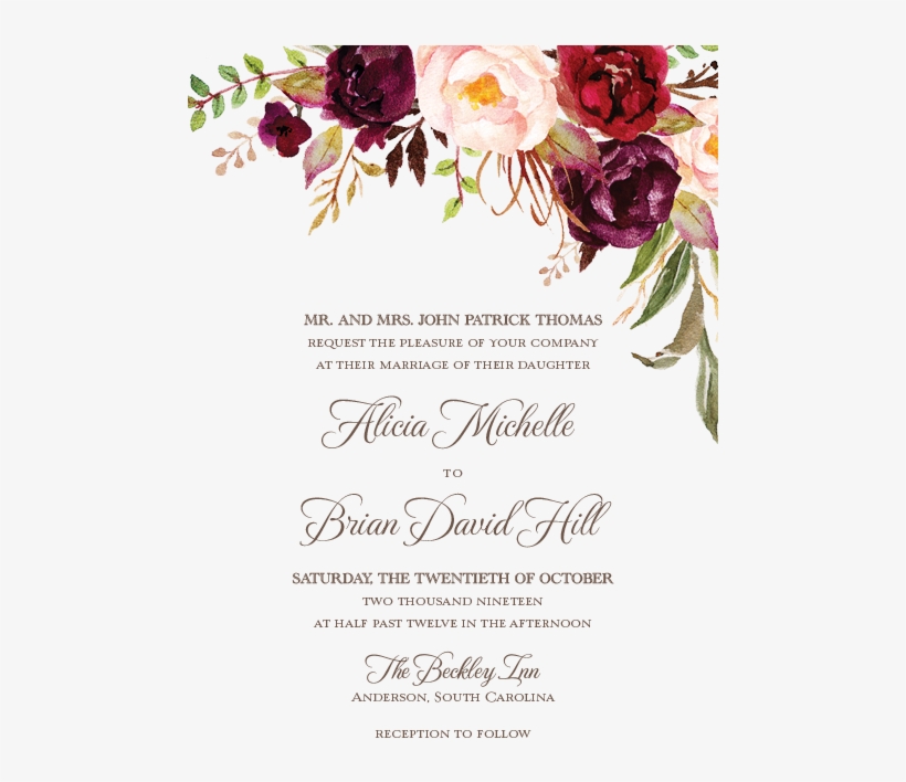 Autumn Wedding Invitations With The Combination Of - Wine Wedding Label, transparent png download