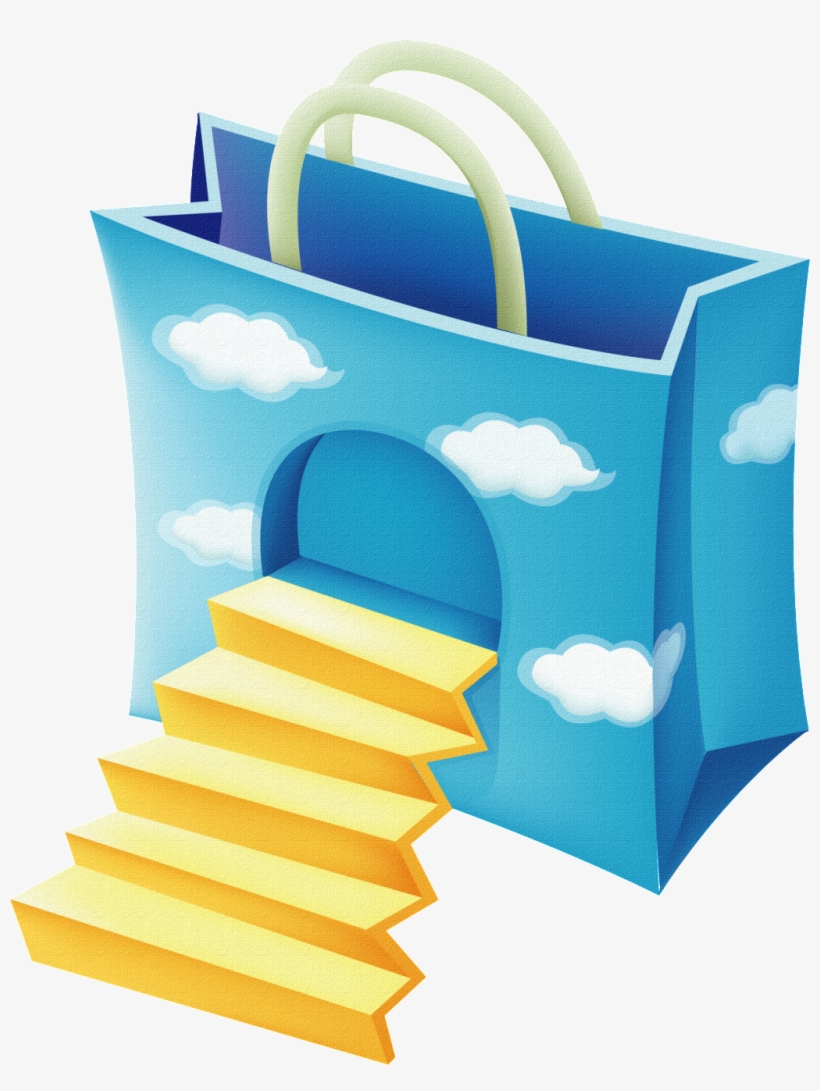 Shopping Bag Shaped Origami Stairs Transparent - Bag, transparent png download