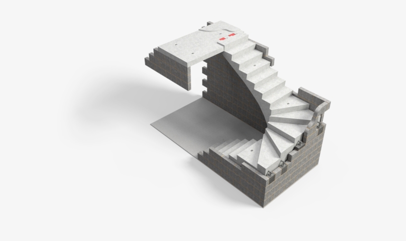 Stair Finish - Winding Concrete Stair, transparent png download