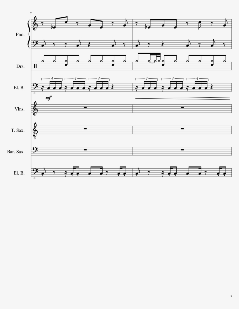 Bojack's Theme Sheet Music 3 Of 21 Pages - Bojack Horseman Theme Song Sheet Music, transparent png download