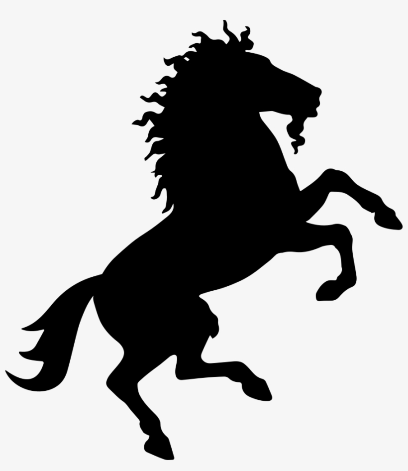 Horse Wild Black Shape On Back Paws Comments - Unicorn Silhouette Clip Art, transparent png download