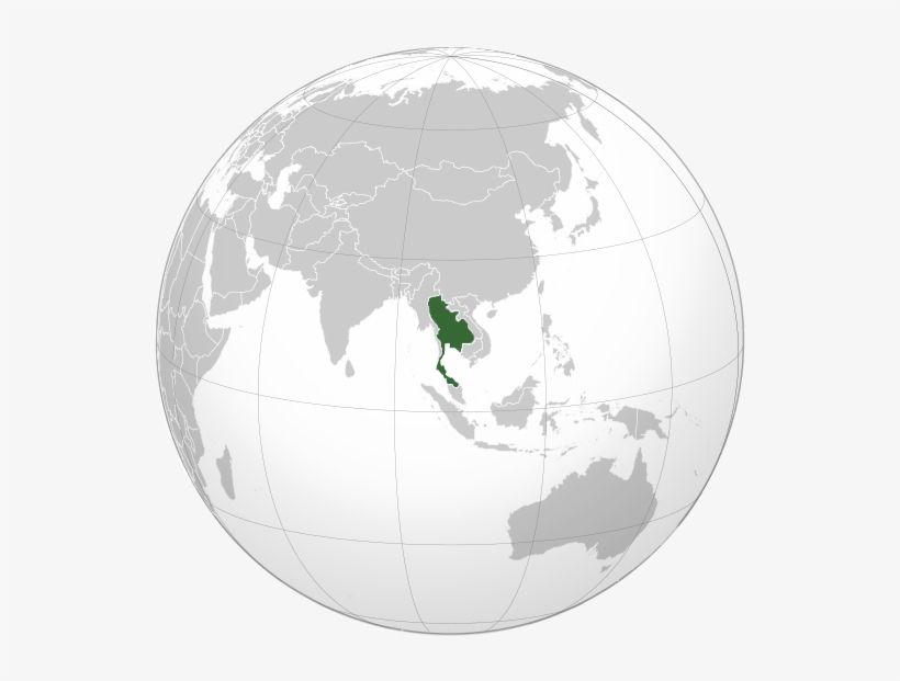 Kingdom Of Thailand World War Ii Orthographic Map - Terror Threat In Asia, transparent png download