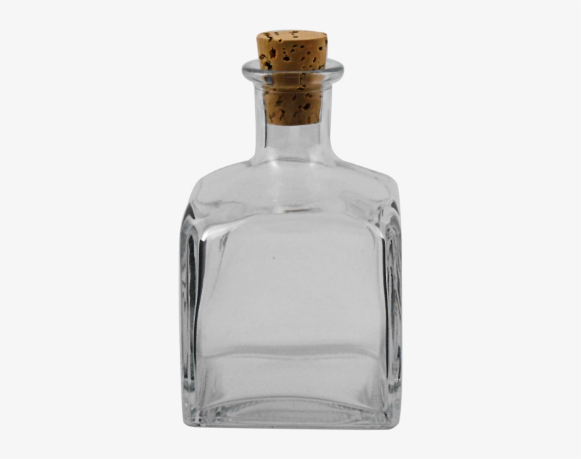Square Bottle Cork Top 7 Oz - Bottle With Cork Png, transparent png download
