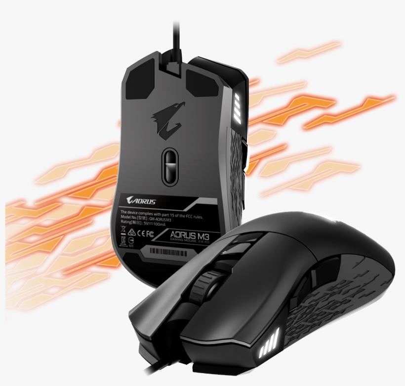 On The Fly Dpi Adjustable - Aorus M3 Gaming Mouse, transparent png download