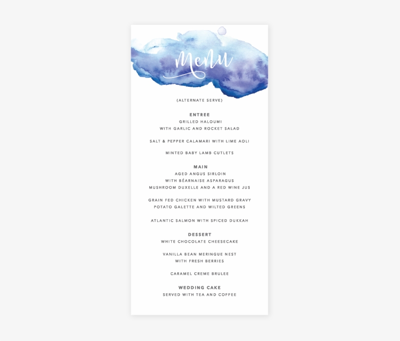 Watercolour Menu - Watercolor Painting, transparent png download
