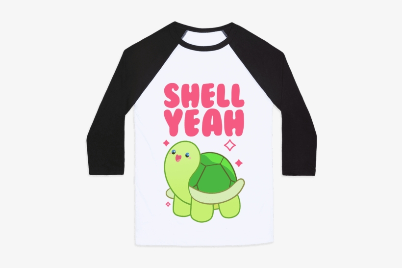 Shell Yeah Cute Turtle Baseball Tee - T Shirt Porco Rosso, transparent png download