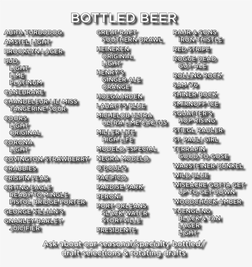 Vinnies Beer Menu2 Vinnies Beer Menu, transparent png download