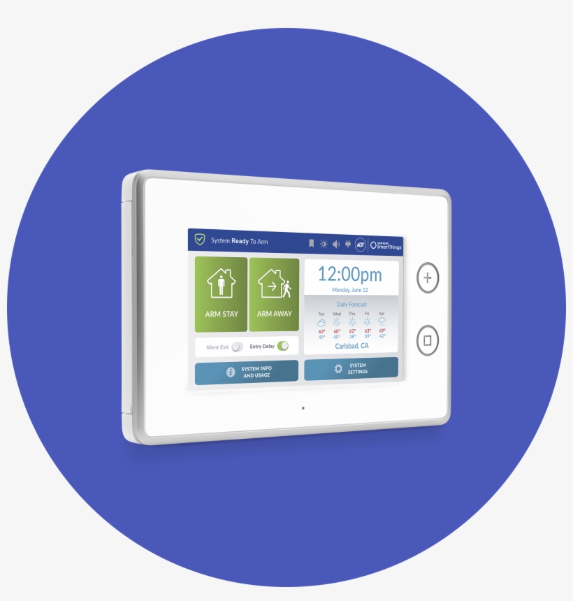 02 Adt Security Hub Left Circle 1 - 2gig Technologies Gc3-345 7 In. Wireless Security-control, transparent png download