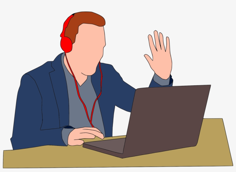 Person Waving At Webcam - Distance Education, transparent png download