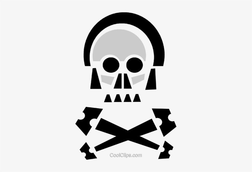 Skull And Crossbones Royalty Free Vector Clip Art Illustration - Illustration, transparent png download