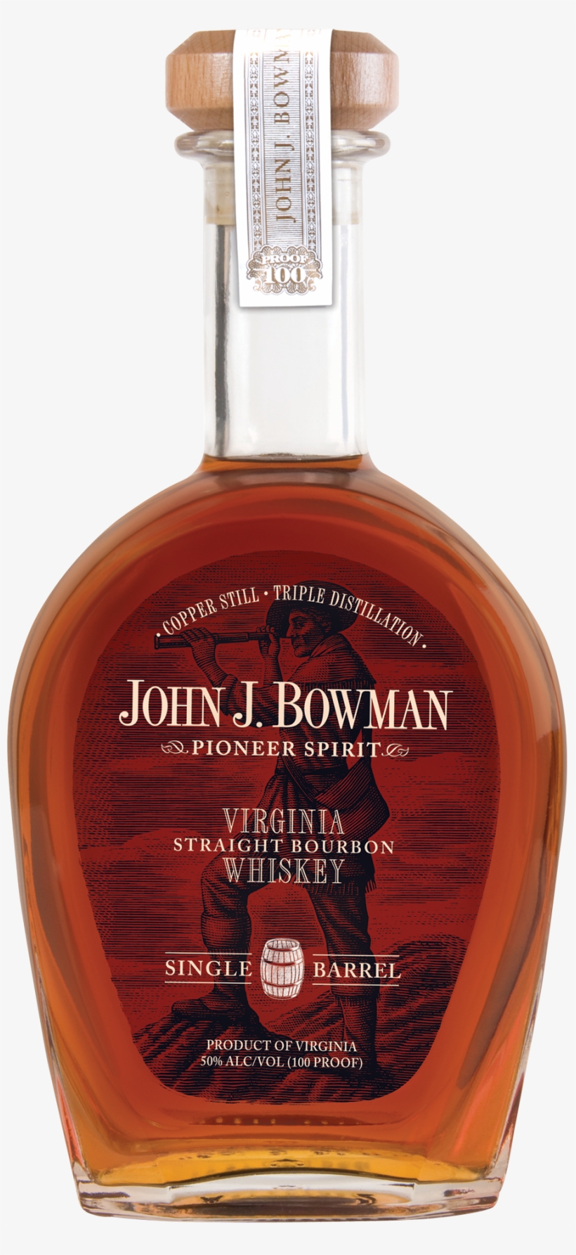 Bowman Bottle - John J. Bowman Single Barrel Bourbon Whiskey - 750, transparent png download