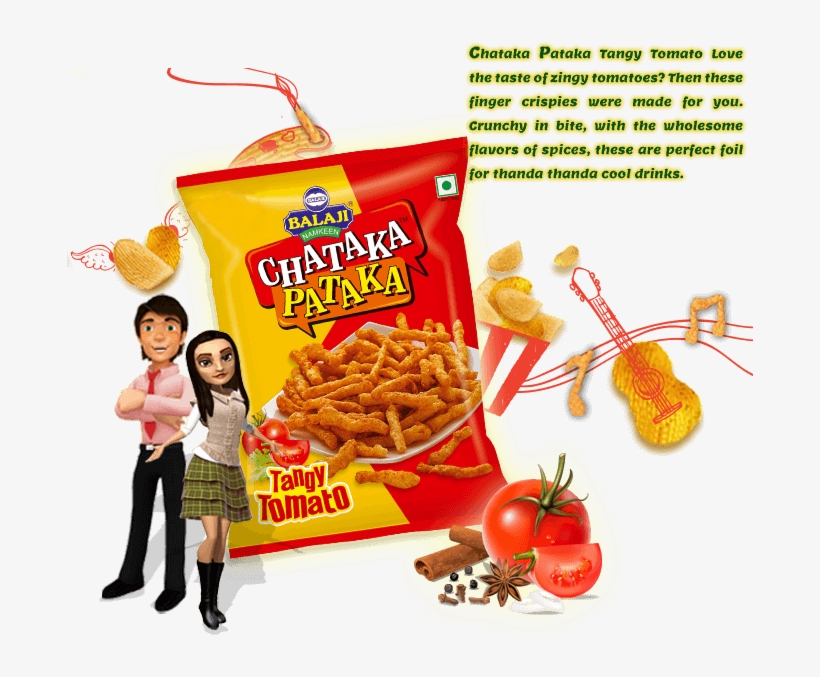 Chataka Pataka Tangy Tomato - Balaji Wafers, transparent png download