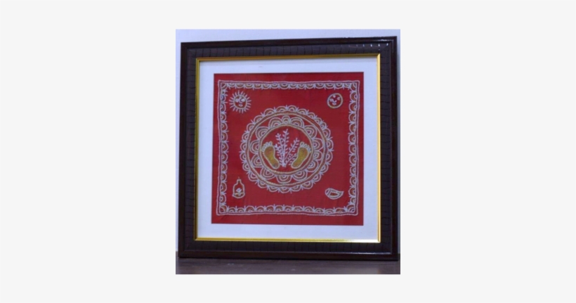 Shri Laxmiji Paduka In Aipan Craft Embroidery Aipan - Embroidery, transparent png download