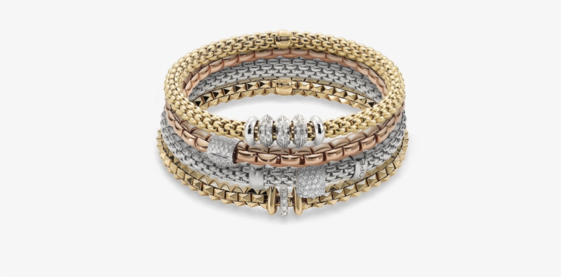 Flex'it - Collection - Fope Flex It Solo White Gold Five Rondel Diamond Bracelet, transparent png download