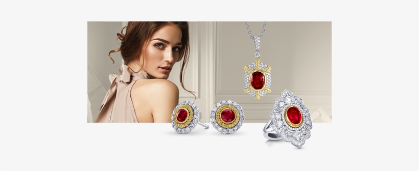 Ruby Jewelry - Ruby And Fancy Intense Yellow Diamond Halo Earrings, transparent png download