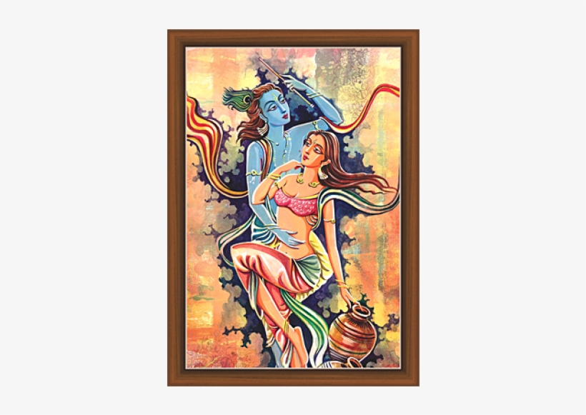 Radha Krishna Paintings - Vertical Krishna Paintings, transparent png download