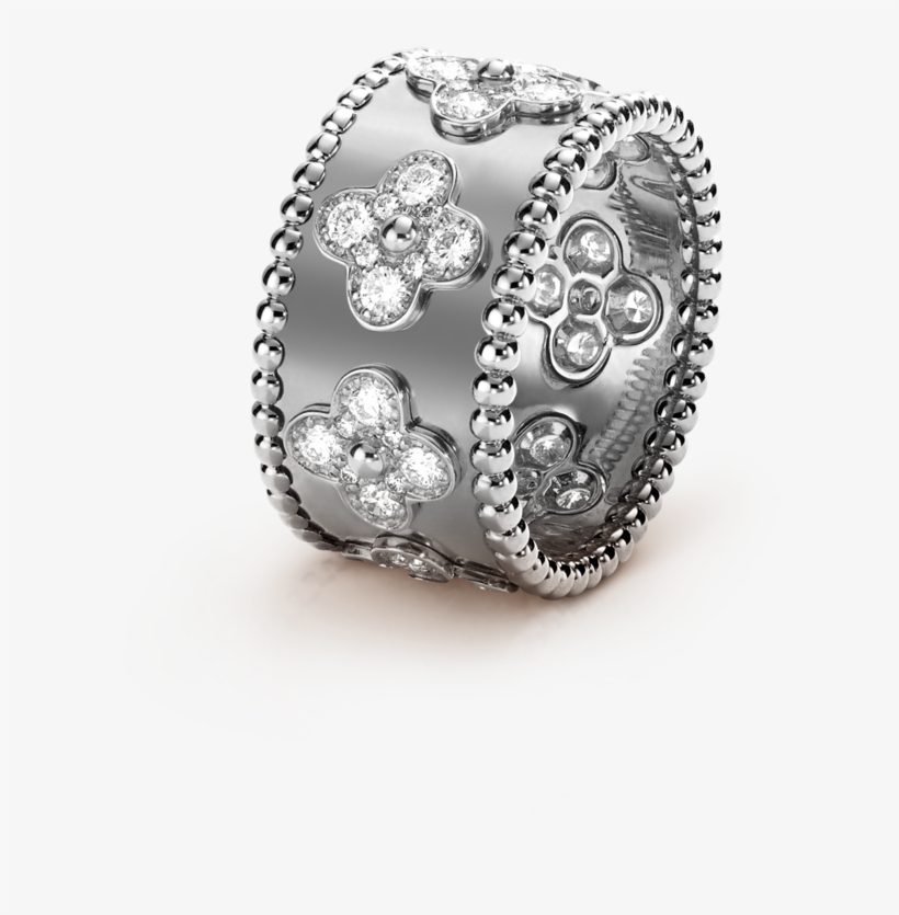 Jewellery Models Png - Van Cleef & Arpels Perlee Clover Ring, White Gold,, transparent png download