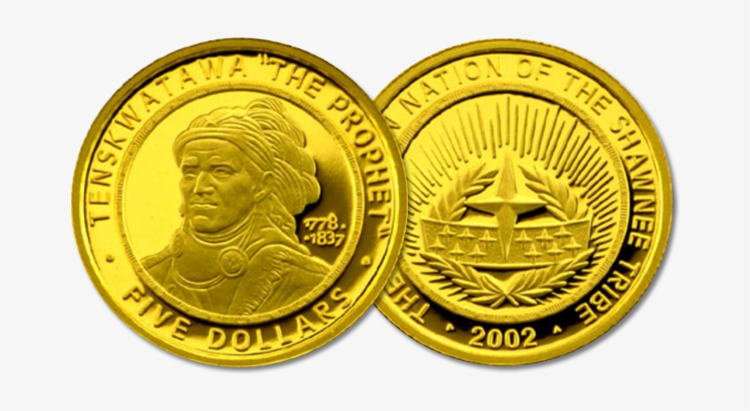 Perth Mint 2002 Shawnee Nation Proof Gold Coin - Indian Gold Coins Png, transparent png download