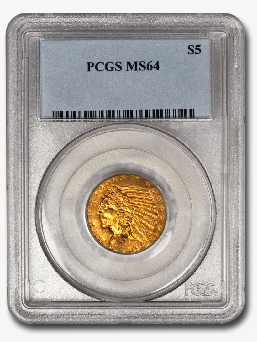 Picture Of $5 Indian Head Gold Coins Ms 64, transparent png download
