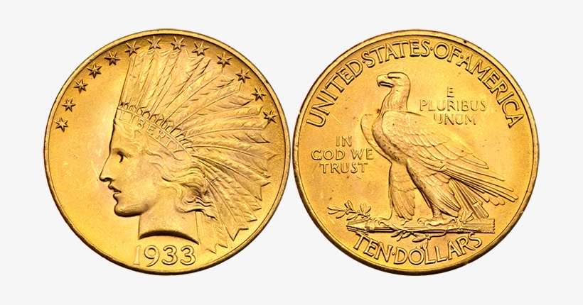 1933 $10 Pcgs Ms-66 Cac Approved - 1855 Sydney Mint Gold Sovereign, transparent png download
